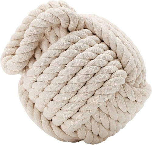 Rope knot door stop - rope, cream