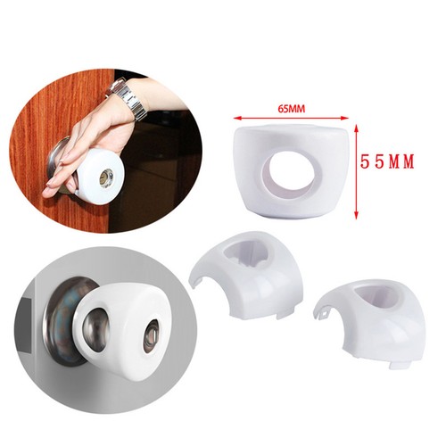 5pcs white plastic door - white, knob